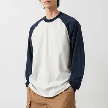 秋季用 カラーブロックデザイン 袖なし長袖Tシャツ【カジュアル・男女兼用】（セットアップ対応）