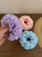 ボリュームたっぷりのレースフラワーヘアゴム【ジャイアントハイドランジアデザイン】