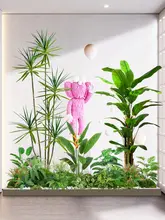 フェイクグリーン 室内の景観 階段コーナー ウィンドウディスプレイ 鉢植え装飾 高級バイオミミクリー