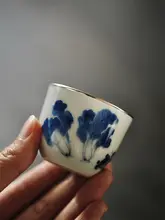 手作り青花白菜デザイン茶器【詩文杯・極上の柔らかさ】