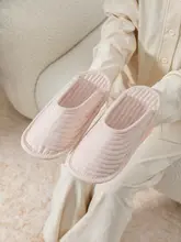 通気性抜群の室内用スリッパ【静音ソフトソール・布底・封閉デザイン】