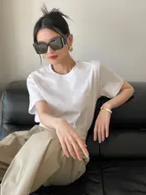 快適で着心地の良い綿100%丸首短袖Tシャツ【シンプルデザイン・女性用・夏用】