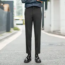 韓国風デザインの男性用スリムフィット春夏カジュアルパンツ【小脚・長ズボン】