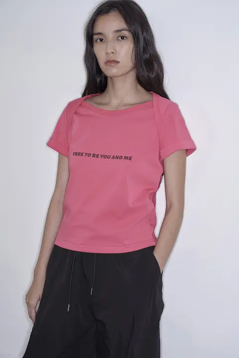 夏季デザイン首元付き半袖Tシャツ【デザイン感・カプセルコレクション】