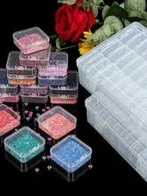 パーラービーズ 収納ケース クリア プラスチック 小分け 仕切り DIY パーツケース シードビーズ アクセサリー ネイルパーツ 電子部品