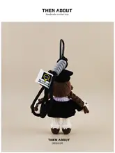 卒業マスコット バッグチャーム ペア 紫襟 ぬいぐるみ バッグ アクセサリー カップル プレゼント ユニーク ギフト「thenabout」