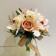 結婚式用ブーケ【造花・手作りのバラ・新婚祝い】