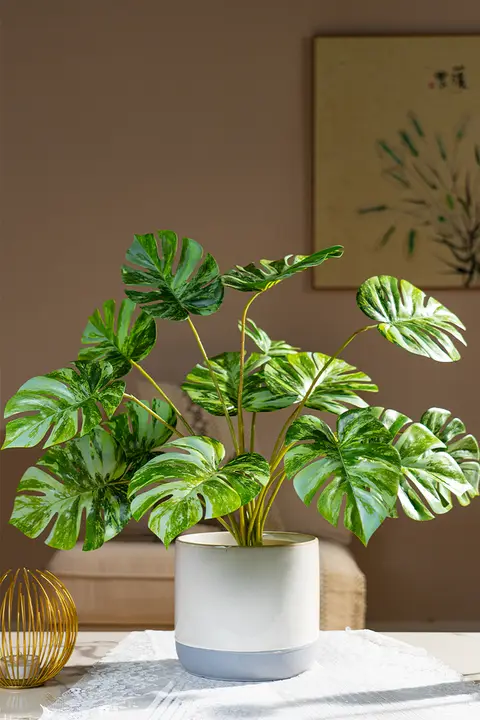 高品質なフェイクグリーン インテリア用観葉植物【デスクトップ装飾・プラスチック製・小さな鉢植え】