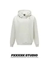 アメリカンビンテージ風 ダイジー刺繍入りフード付きカップルパーカ【フィット・ユニセックス】（セットアップ対応）