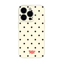 ドット柄クリーム米iPhone用ケース【適応機種・芸術的な韓国風デザイン・特別感】