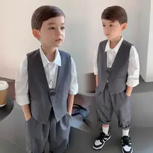 夏用 子供用 英国風ジェントルマンスリーヴベスト【舞台パフォーマンス＆写真撮影用・男児・二部構成】（セットアップ対応）
