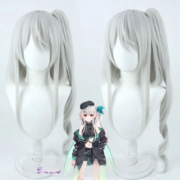コスプレ用タクティカルウェア【銀灰色・NIJISANJI EN・ウィッグ付・虎口クリップ】