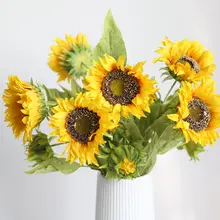 ヒマワリ 装飾花 リビング カフェ 擬似花 シルク花 高級