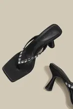 水晶デザインのハイヒールサンダル【女性用・ヒール付き・快適なスタイル】