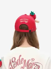 草苺・パイナップル・リンゴのクマのぬいぐるみ付きキャップ【コラボデザイン】（セットアップ対応）