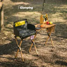 Naturehike アウトドア折りたたみテーブル【キャンプ・バーベキュー用・軽量・収納ラック】