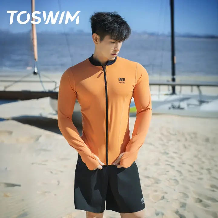 toswim 男性用水着【速乾・長袖・UVカット・サーフィン・ダイビング対応】（セットアップ対応）