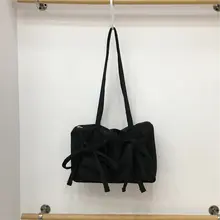 小型トートバッグ【バレエスタイル・リボン付き・ナイロン製・ショルダー・サブバッグ】