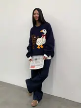 ラウンドネックルーズニットセーター【男性用・感・ストリートスタイル】