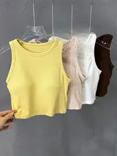 フィットネス タンクトップ 女性用アウターウェア 胸パッド付き ワンカップ