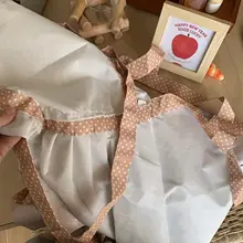 防水内張りの厚手で耐磨性のあるフラワープリントエプロン【フランス風・キッチン用】