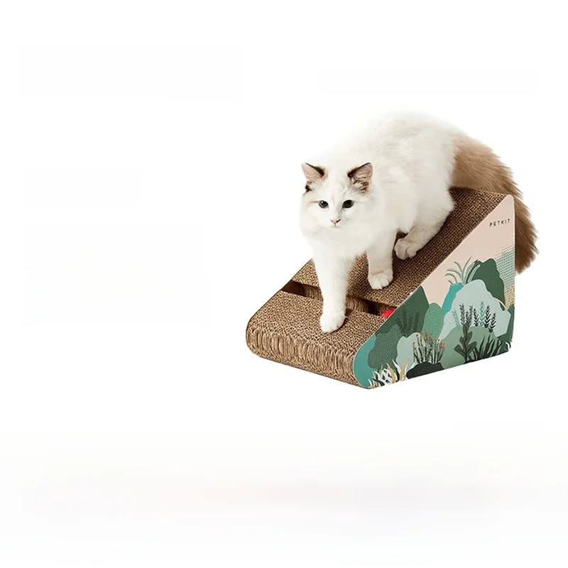 猫用キャットタワー型爪研ぎボード：段階的デザインとダンボール製による毛が落ちない実用性