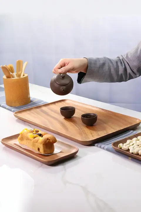 茶盤 木製 家庭用 大サイズ 無垢材 和風