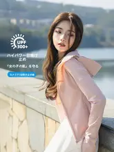 Camel 日焼け防止衣 女性用 軽量アウター ひんやり速乾 通気性あり スリム ショート
