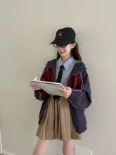 ジップアップパーカー キッズ ガールズ シンプル カジュアル アウター 秋
