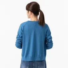 モダールコットン混紡クルーネックニットカーディガン【長袖・洗濯機対応】