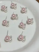 フレンチロマンティック   ピンクパール風ピアス【シンプルで優雅なデザイン】