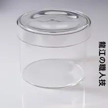 北欧風 シンプル 透明ガラス収納ボトル【飾り用・コットンボールや綿棒収納可】