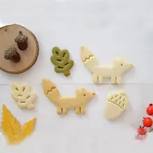 かわいいキャラクター型クッキー型【松ぼっくり・リス・キツネ・DIY・押し付け式】