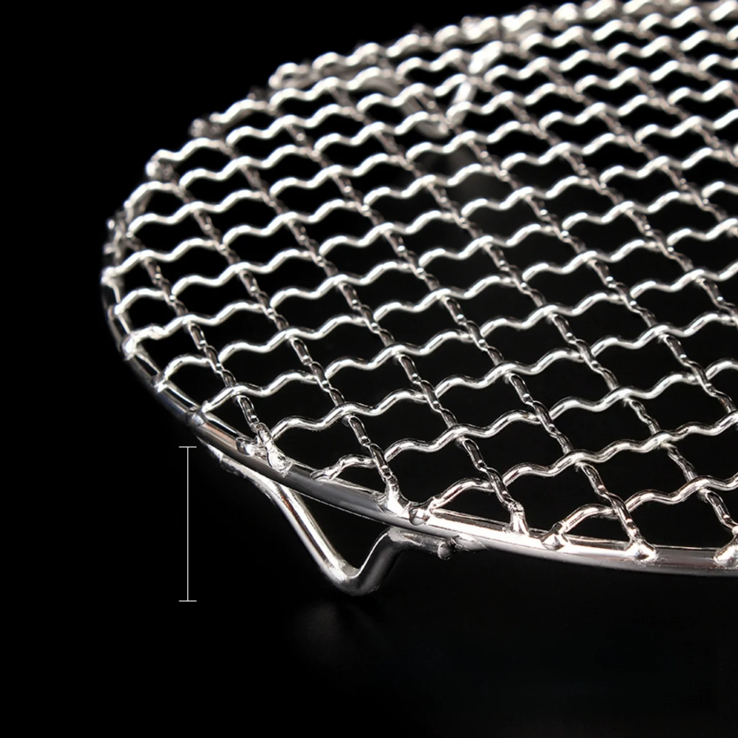 ステンレス製脚付き丸型バーベキューグリルネット：電気コンロ用の強化デザインが実用性を実現