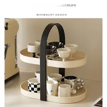 マルチレイヤーのマグカップ収納ラック【テーブル用・持ち運び可能・デスクトップ用】（セットアップ対応）