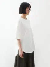 三色 アシンメトリックカットのTシャツ【夏用・ニット・ショートスリーブ・レディース】