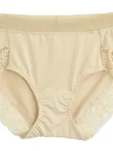 極上の柔らかさ 牛乳シルク素材の女の子用高腰レース付きノーボトムパンティー【通気性・大きいサイズ】