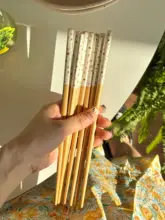 星柄デザインの木製箸【シンプルで高級感・竹製・家庭用】