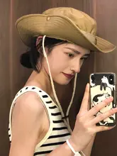抽绳付きダーティーハット【夏用・UVカット・アウトドア・登山・釣り用】