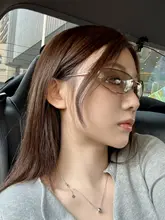 トレンディなフレームレスサングlasses【ミラー仕上げ・Y2Kスタイル・女性用】
