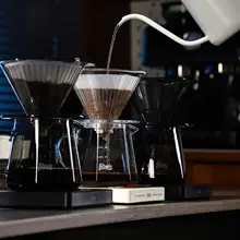 コーヒーサーバー 手動コーヒーミル 2点セット ガラス クリア ハンドドリップ フィルター付き 家庭用 「Bincoo」
