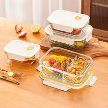 高耐熱のガラス製保存ボックス【食品グレード・密閉容器・冷蔵庫・電子レンジ対応】