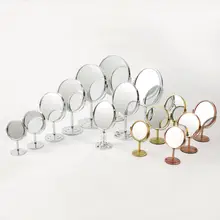 両面高精細デスクトップ化粧鏡【ミニサイズ・金属製・シンプルデザイン】