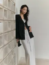 立体刺繍のロマンティックカーディガン【新中式・両面着用・ウエストリボン】