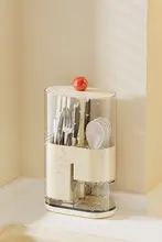 キッチン用箸立て【水切り機能付き・防塵収納ケース・昇降可能】
