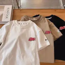 子供用夏用半袖Tシャツ【カー印刷・コットン・カジュアルデザイン】