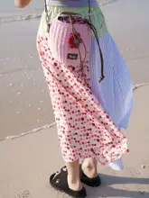 小花デザインの編み込みショルダーバッグ【バケット型・多色・アウトドア用】
