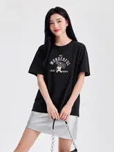 錆色の正肩短袖Tシャツ【ゆったりフィット・カジュアル・ロゴプリント】