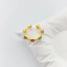 菱形カットの碧玺ダイヤモンドリング【開口デザイン・重ね付け・女性用・軽奢】（セットアップ対応）