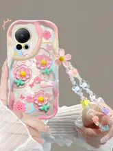 Huawei Nova13用スマホケース【フルカバー・衝撃吸収・滑り止め・水滴デザイン・立体フラワー】